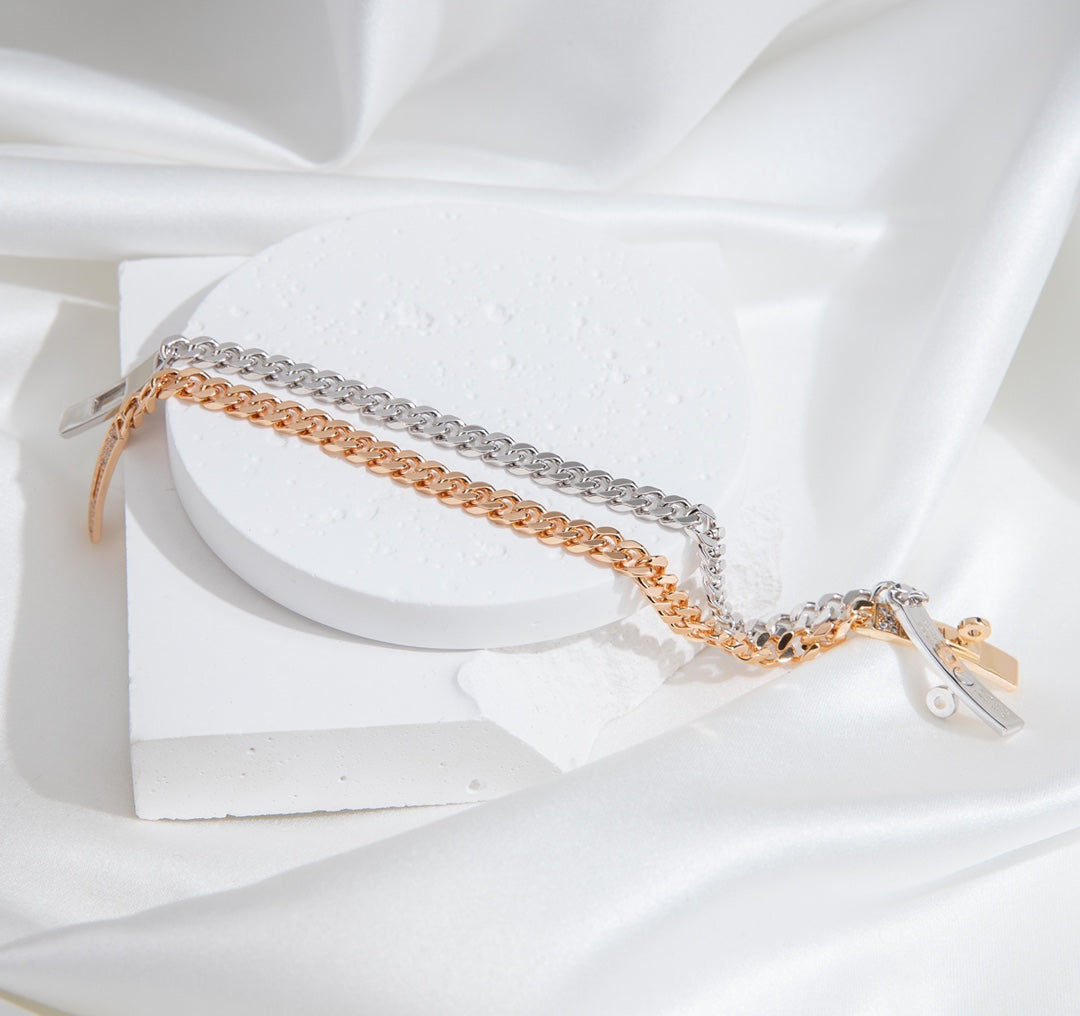 [Windsor Jewelry]KELLY CHAIN SILVER DIAMOND BRACELET
