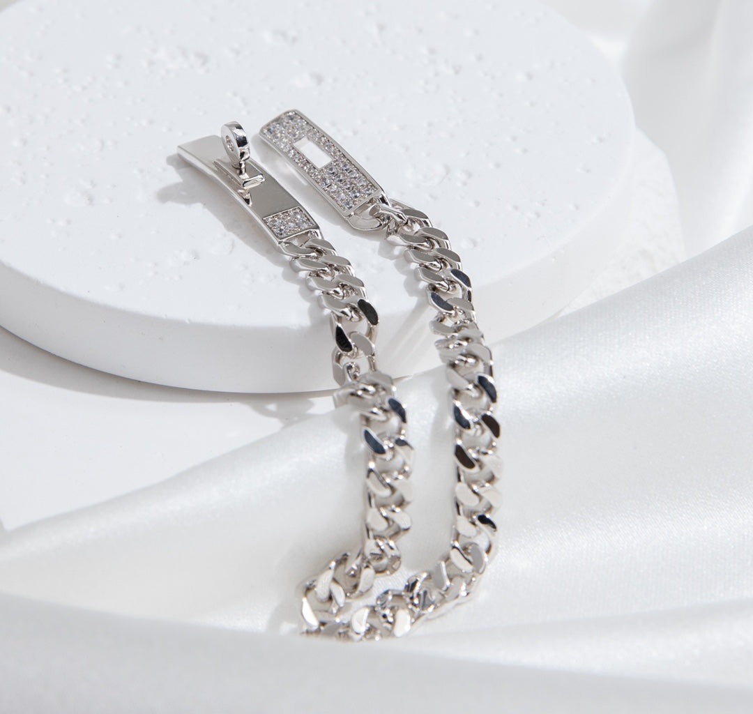 [Windsor Jewelry]KELLY CHAIN SILVER DIAMOND BRACELET