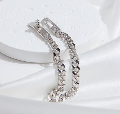 [Windsor Jewelry]KELLY CHAIN SILVER DIAMOND BRACELET
