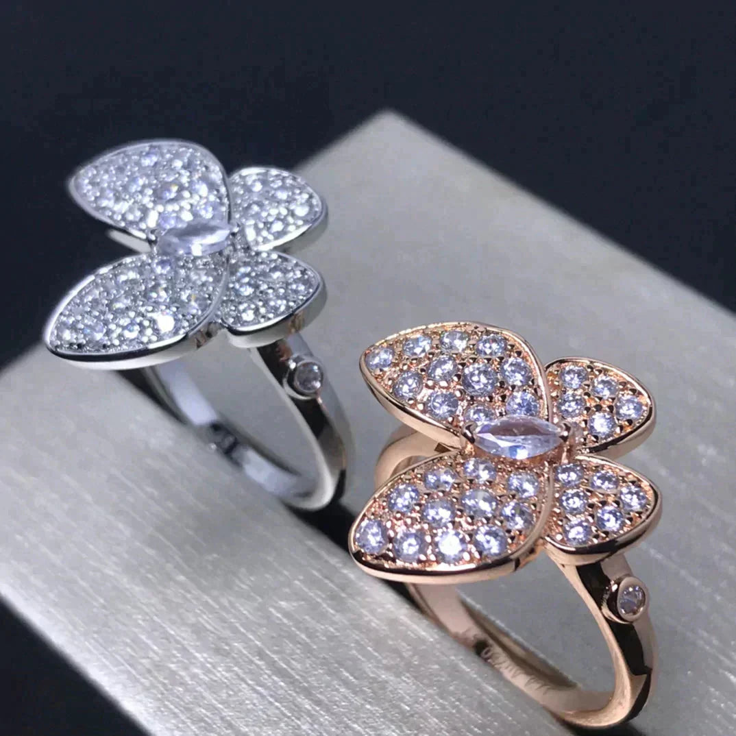 [Windsor Jewelry]BUTTERFLY PINK GOLD DIAMOND RING