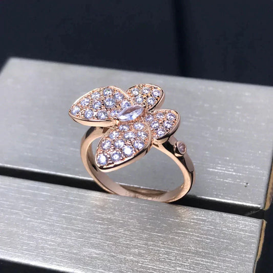 [Windsor Jewelry]BUTTERFLY PINK GOLD DIAMOND RING