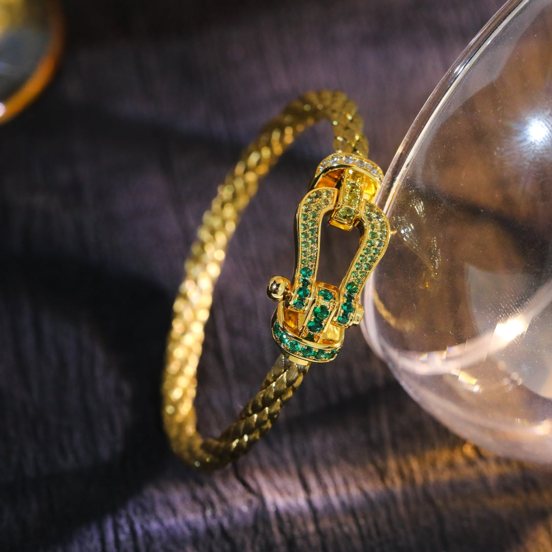 [Windsor Jewelry]FORCE 10 GOLD GREEN DIAMOND PAVED