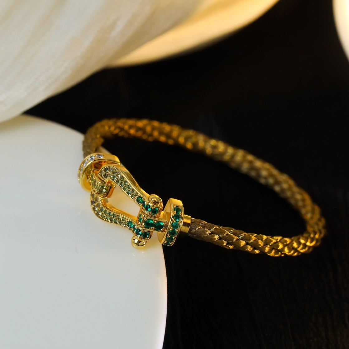 [Windsor Jewelry]FORCE 10 GOLD GREEN DIAMOND PAVED
