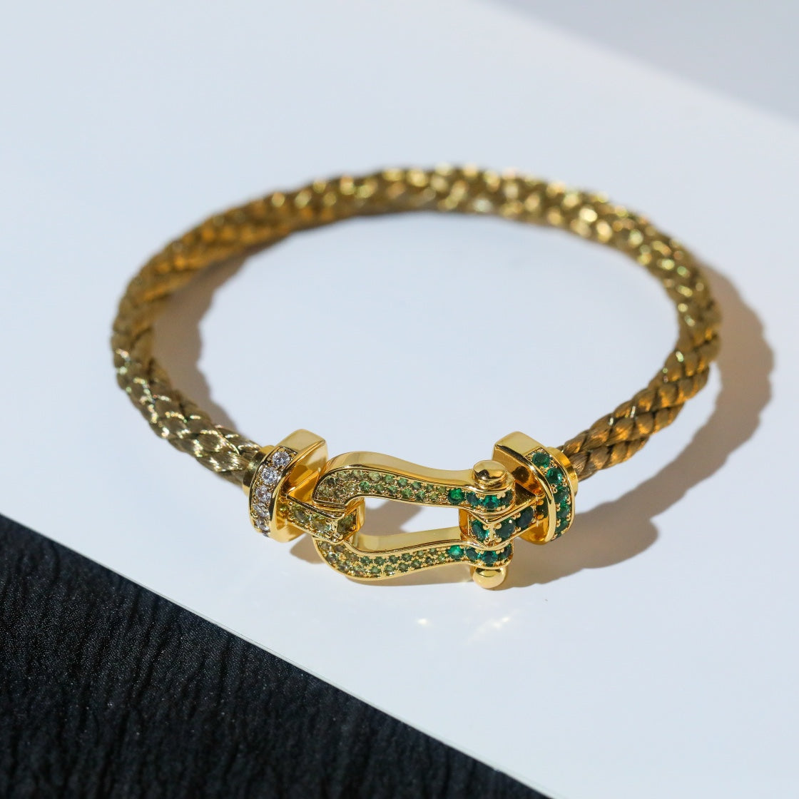 [Windsor Jewelry]FORCE 10 GOLD GREEN DIAMOND PAVED