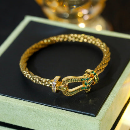 [Windsor Jewelry]FORCE 10 GOLD GREEN DIAMOND PAVED