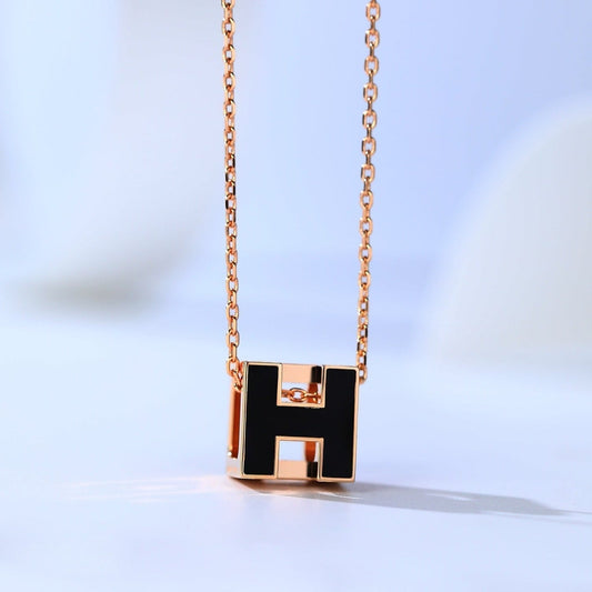 [Windsor Jewelry]H CAGE PINK GOLD NECKLACE