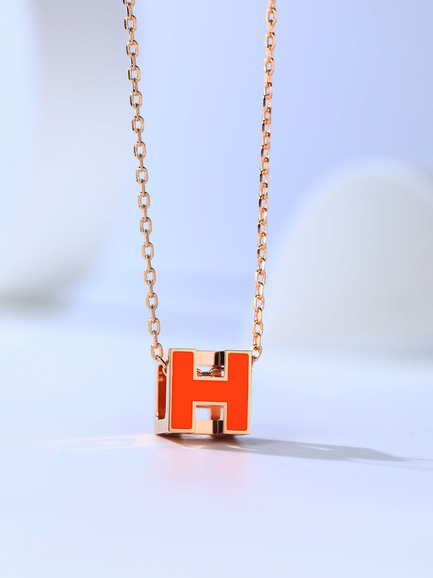[Windsor Jewelry]H CAGE PINK GOLD NECKLACE