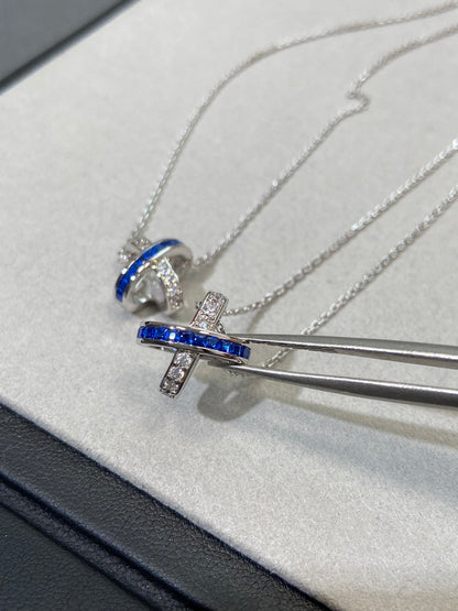 [Windsor Jewelry]LIENS DIAMOND SILVER NECKLACE