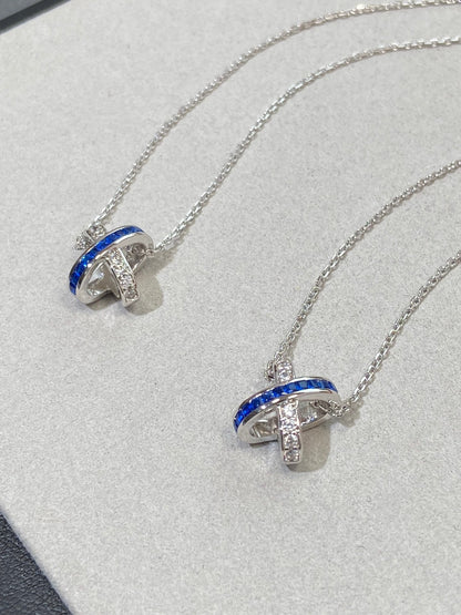 [Windsor Jewelry]LIENS DIAMOND SILVER NECKLACE