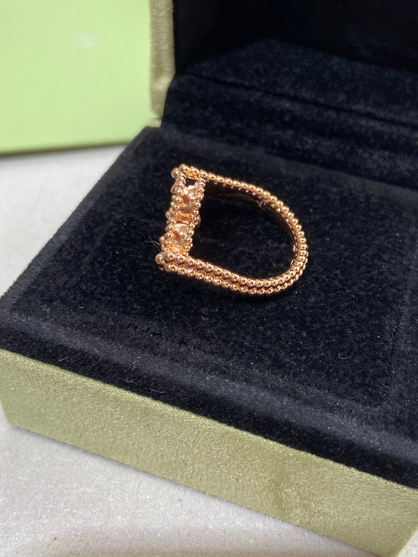 [Windsor Jewelry]CLOVER RIVERSIBLE ROSE GOLD RING