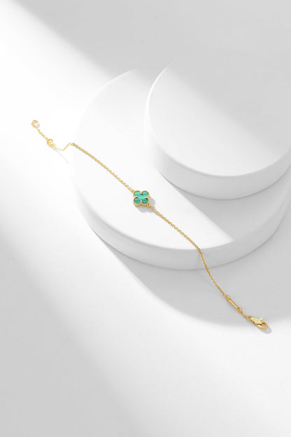 [Windsor Jewelry]CLOVER BRACELET MALACHITE 1 MOTIF