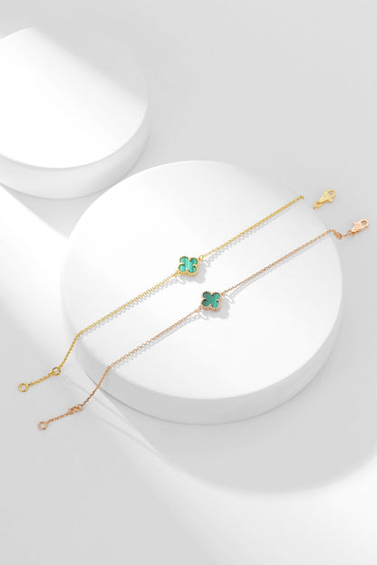 [Windsor Jewelry]CLOVER BRACELET MALACHITE 1 MOTIF
