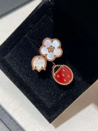 [Windsor Jewelry]LUCKY 3 MOTIF ROSE GOLD RING