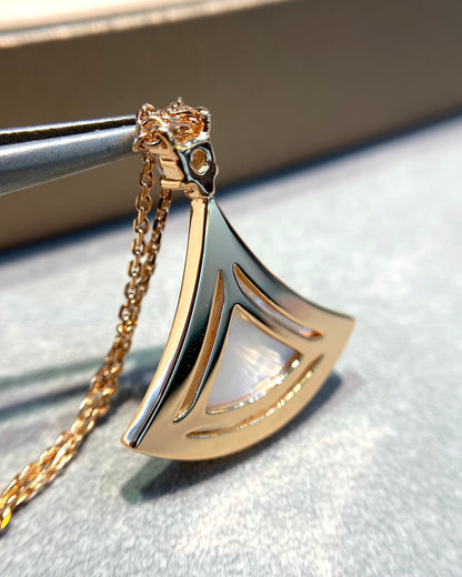 [Windsor Jewelry]DREAM MOP DIAMOND PAVED PINK GOLD NECKLACE