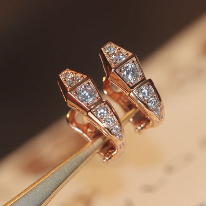 [Windsor Jewelry]SERPENT PINK GOLD DIAMOND EARRINGS