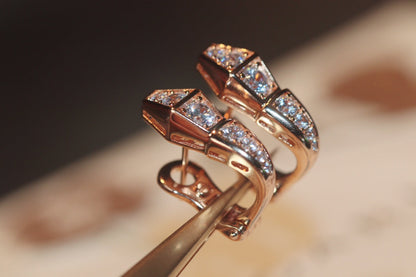 [Windsor Jewelry]SERPENT PINK GOLD DIAMOND EARRINGS