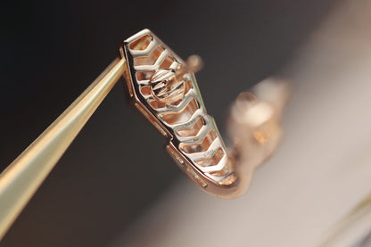 [Windsor Jewelry]SERPENT PINK GOLD DIAMOND EARRINGS