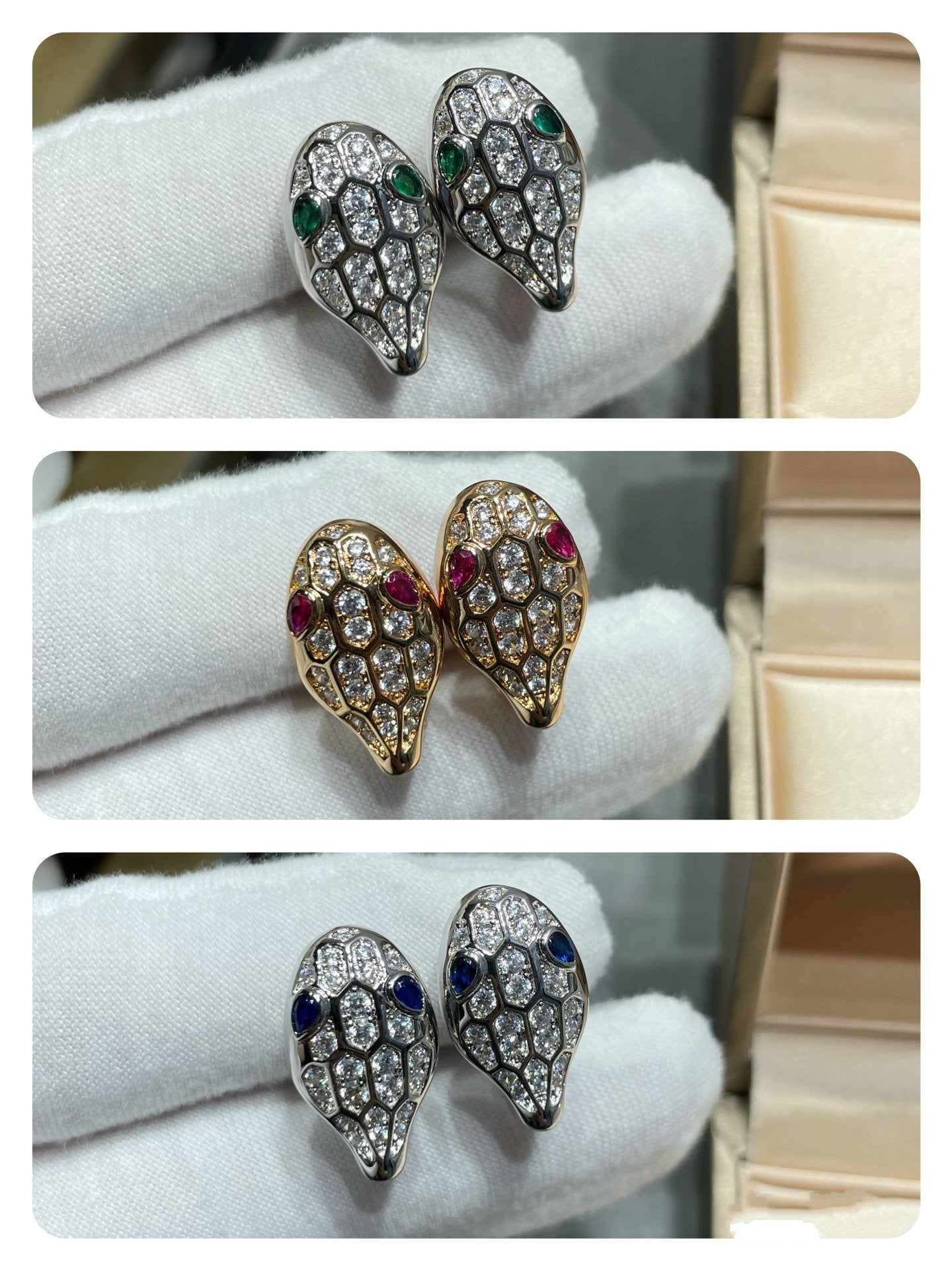 [Windsor Jewelry]SERPENT DIAMOND STUD EARRINGS