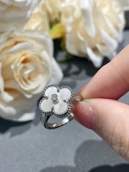 [Windsor Jewelry]CLOVER SILVER MOP DIAMOND RING