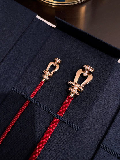 [Windsor Jewelry]FORCE 10 HALF DIAMOND PINK GOLD RED CORDERI LARGE AND MEDIUM MODEL
