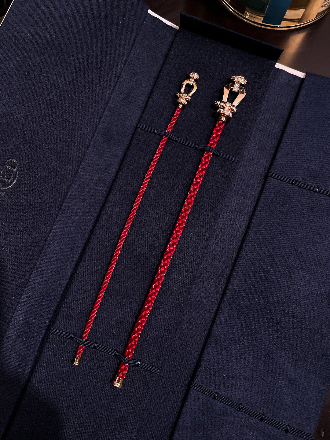 [Windsor Jewelry]FORCE 10 HALF DIAMOND PINK GOLD RED CORDERI LARGE AND MEDIUM MODEL