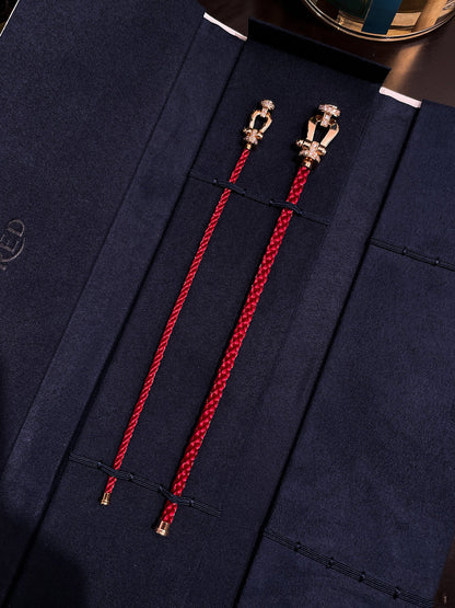 [Windsor Jewelry]FORCE 10 HALF DIAMOND PINK GOLD RED CORDERI LARGE AND MEDIUM MODEL
