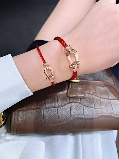[Windsor Jewelry]FORCE 10 HALF DIAMOND PINK GOLD RED CORDERI LARGE AND MEDIUM MODEL