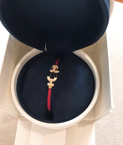 [Windsor Jewelry]FORCE 10 HALF DIAMOND PINK GOLD RED CORDERI LARGE AND MEDIUM MODEL