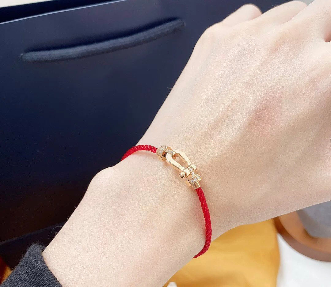 [Windsor Jewelry]FORCE 10 HALF DIAMOND PINK GOLD RED CORDERI LARGE AND MEDIUM MODEL