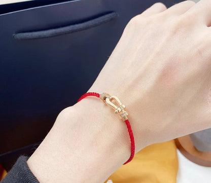 [Windsor Jewelry]FORCE 10 HALF DIAMOND PINK GOLD RED CORDERI LARGE AND MEDIUM MODEL