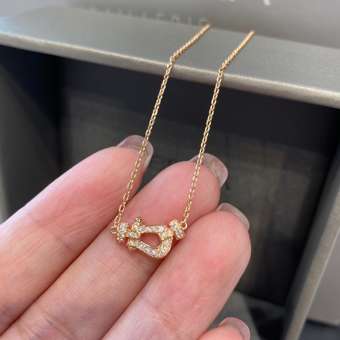 [Windsor Jewelry]FORCE 10 DIAMOND PINK GOLD NECKLACE MINI MODEL