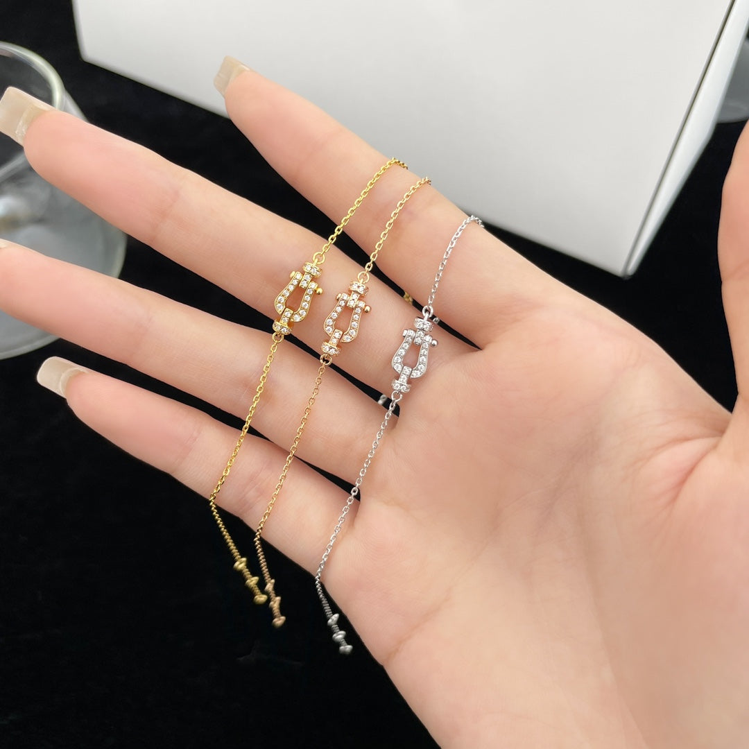 [Windsor Jewelry]FORCE 10 FULL DIAMOND BUCKLE CHAIN LINK MINI MODEL