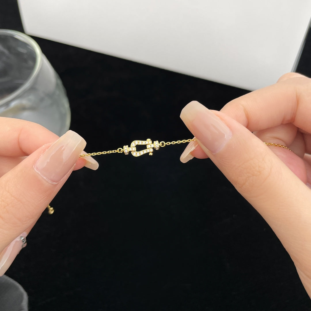 [Windsor Jewelry]FORCE 10 FULL DIAMOND BUCKLE CHAIN LINK MINI MODEL