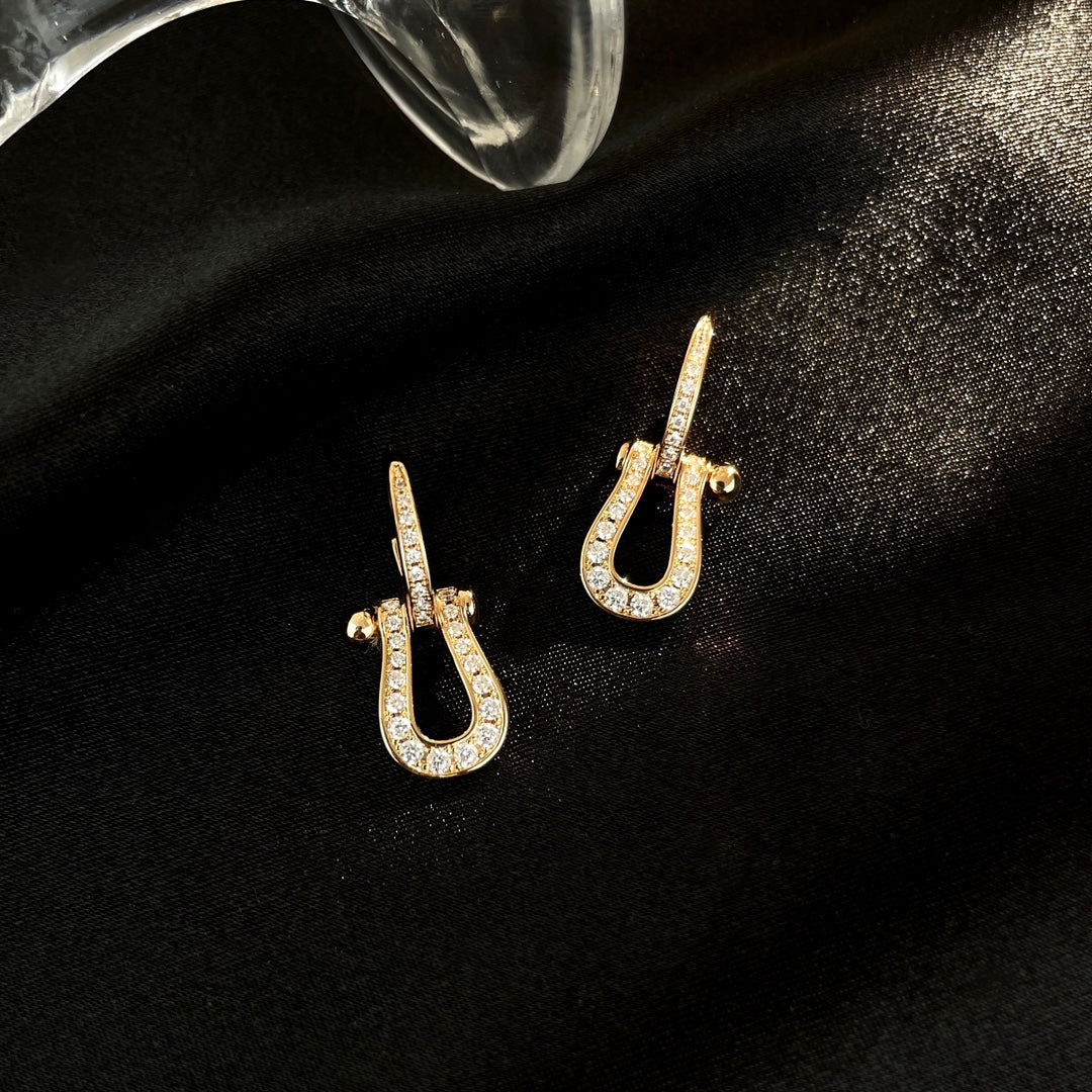 [Windsor Jewelry]FORCE 10 FULL DIAMOND DROP EARRINGS MEDIUM MODEL