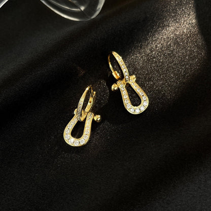 [Windsor Jewelry]FORCE 10 FULL DIAMOND DROP EARRINGS MEDIUM MODEL