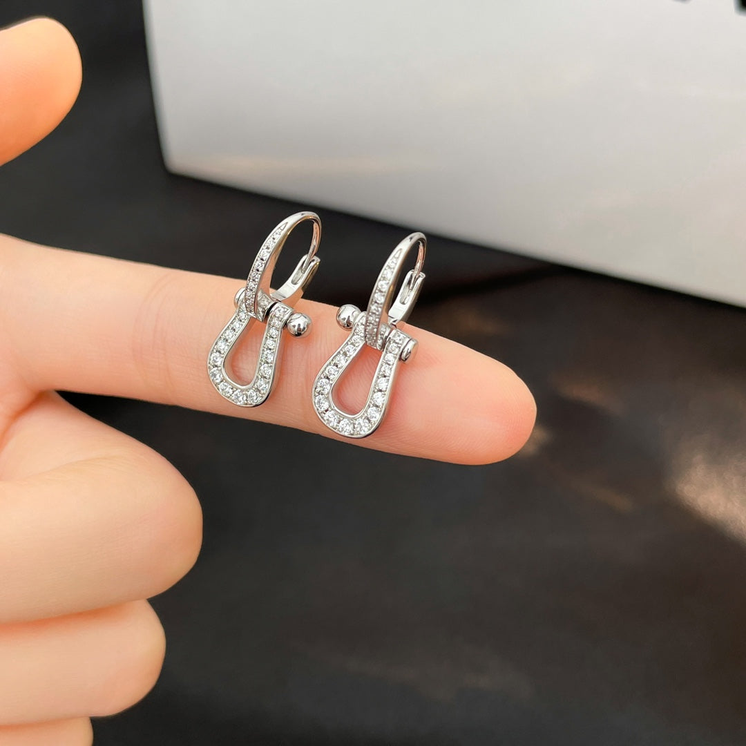 [Windsor Jewelry]FORCE 10 FULL DIAMOND DROP EARRINGS MEDIUM MODEL