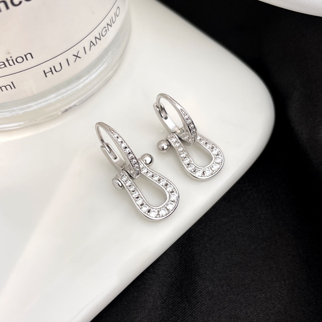 [Windsor Jewelry]FORCE 10 FULL DIAMOND DROP EARRINGS MEDIUM MODEL