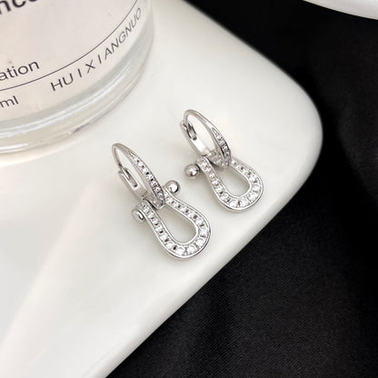 [Windsor Jewelry]FORCE 10 FULL DIAMOND DROP EARRINGS MEDIUM MODEL