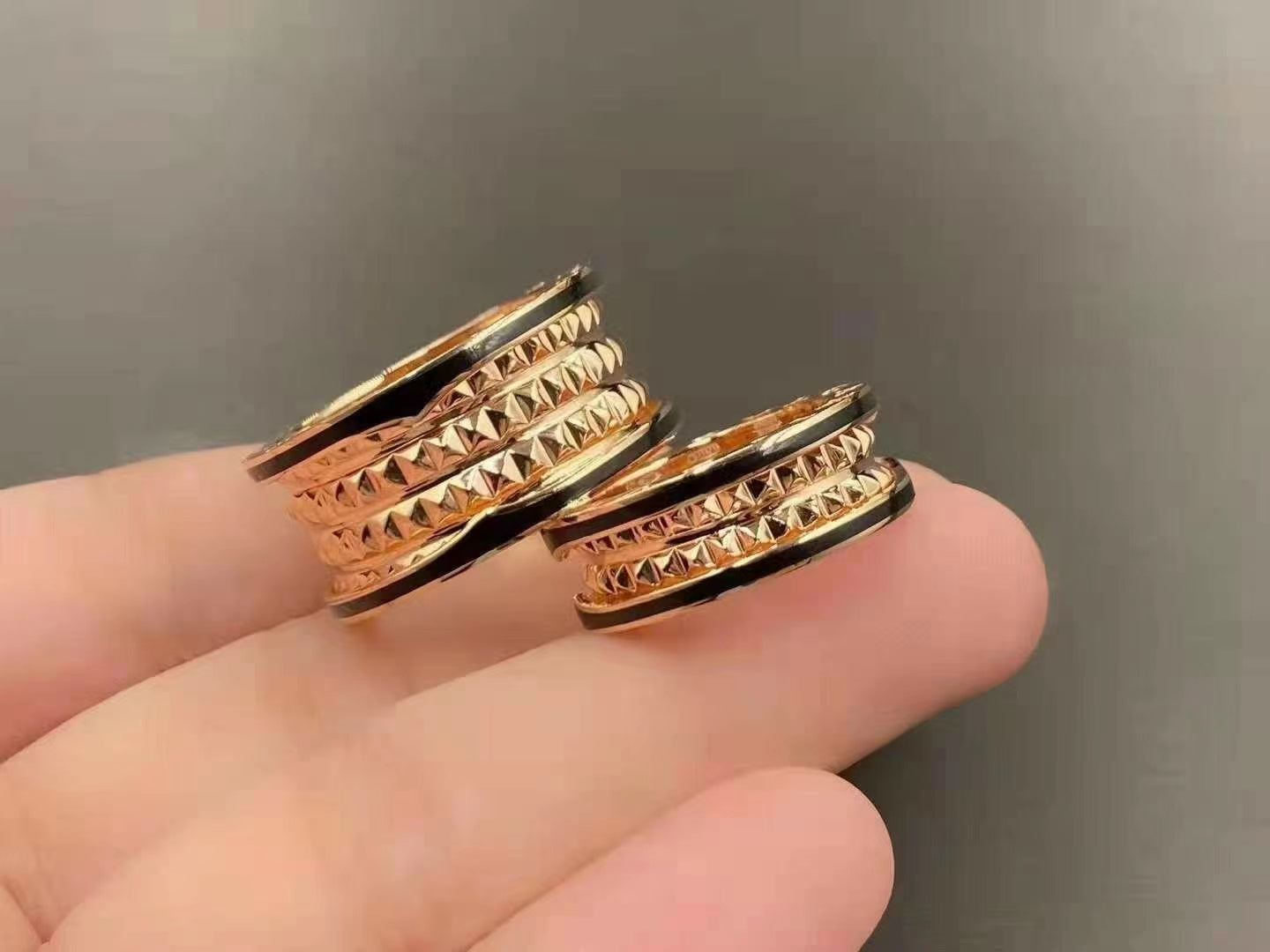 [Windsor Jewelry]ZERO 1 ROCK BLACK CERAMIC PINK GOLD LARGE MODEL