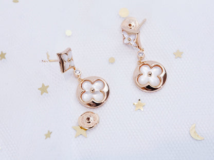 [Windsor Jewelry]STAR AND SUN PINK GOLD MOP DROP EARRINGS
