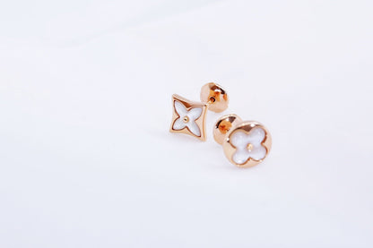 [Windsor Jewelry]STAR AND SUN PINK GOLD MOP STUD EARRINGS