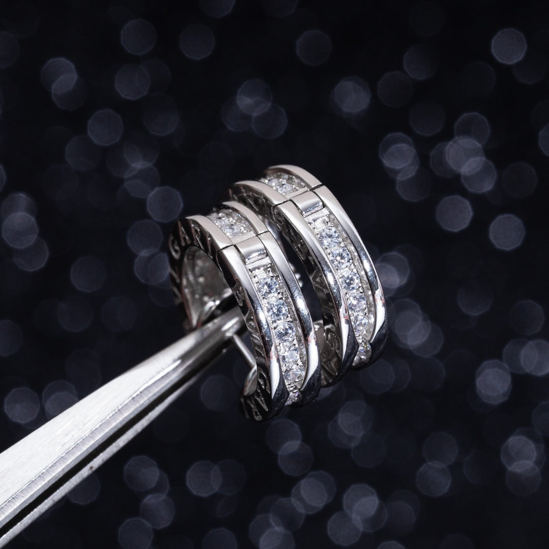 [Windsor Jewelry]ZERO 1 MINI SILVER DIAMOND EARRINGS