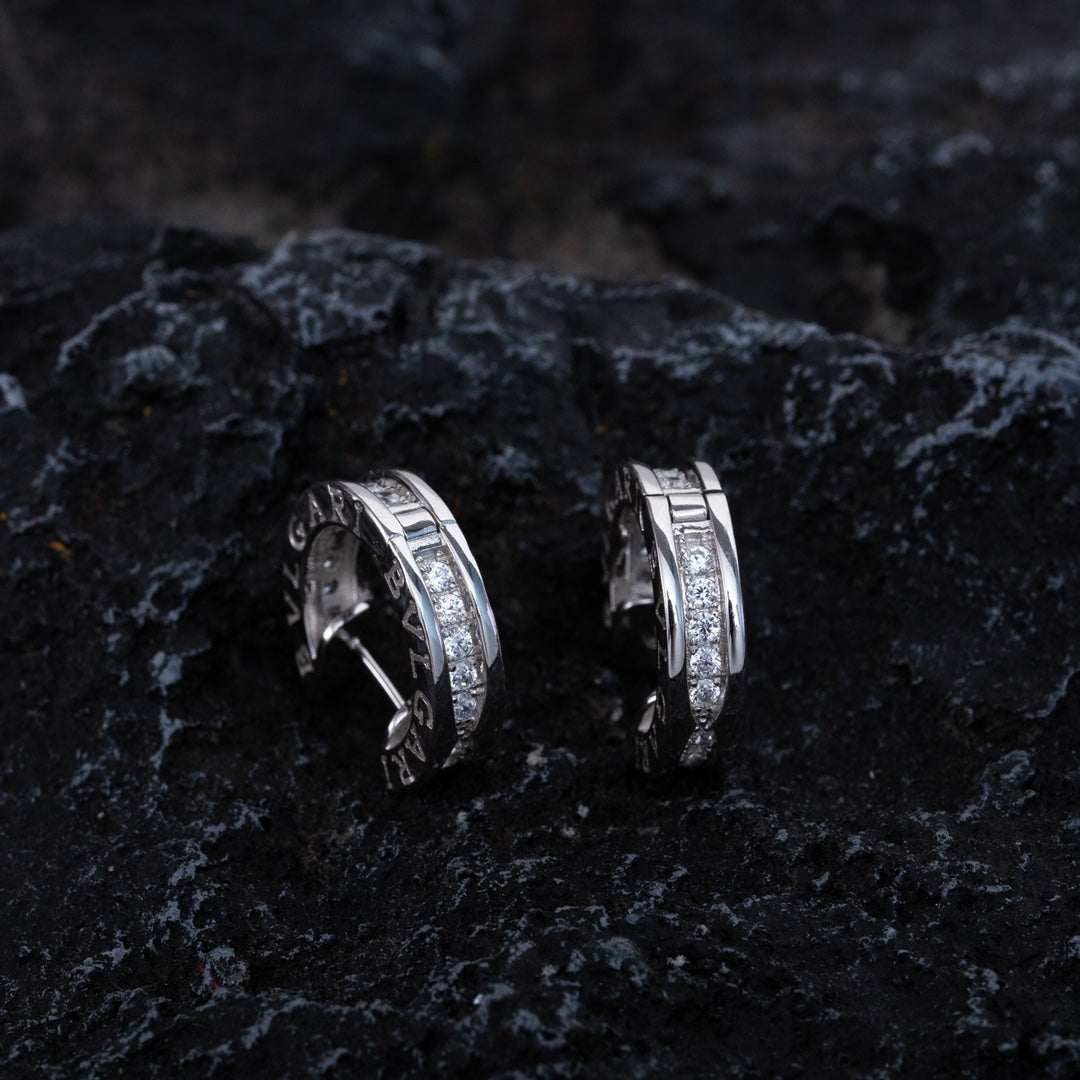 [Windsor Jewelry]ZERO 1 MINI SILVER DIAMOND EARRINGS