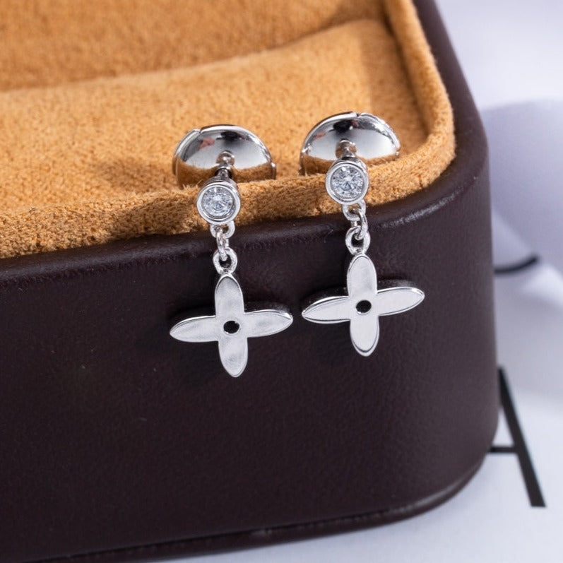 [Windsor Jewelry]VIDYLLE SILVER DIAMOND MINI DROP EARRINGS