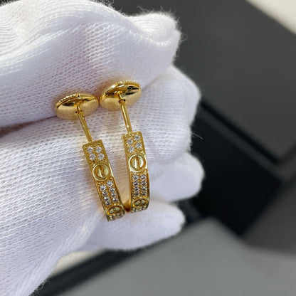 [Windsor Jewelry]LOVE DIAMOND GOLD HOOP EARRINGS