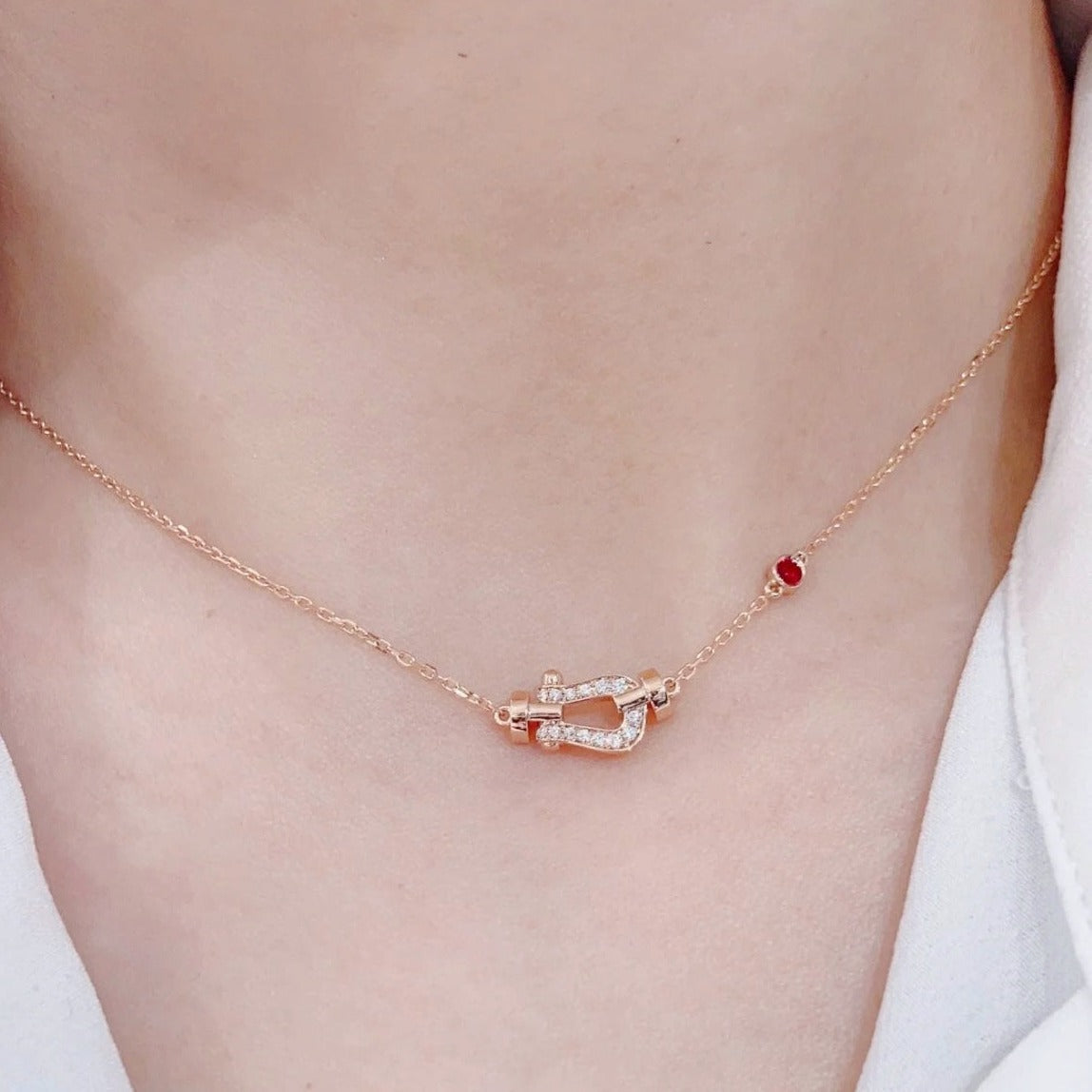 [Windsor Jewelry]FORCE 10 DIAMOND PINK GOLD NECKLACE
