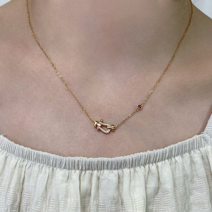 [Windsor Jewelry]FORCE 10 DIAMOND PINK GOLD NECKLACE
