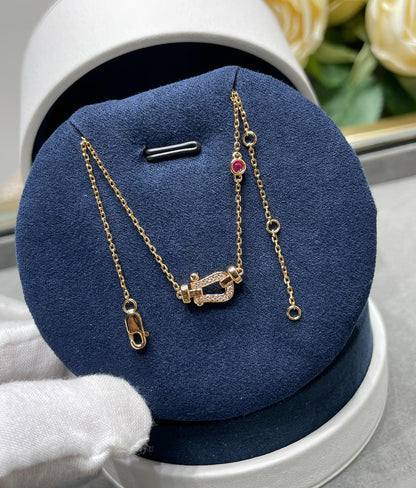 [Windsor Jewelry]FORCE 10 DIAMOND PINK GOLD NECKLACE