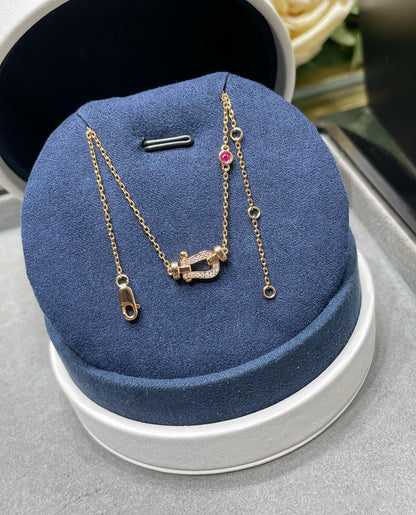 [Windsor Jewelry]FORCE 10 DIAMOND PINK GOLD NECKLACE