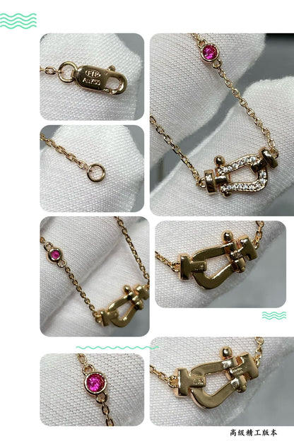 [Windsor Jewelry]FORCE 10 DIAMOND PINK GOLD NECKLACE